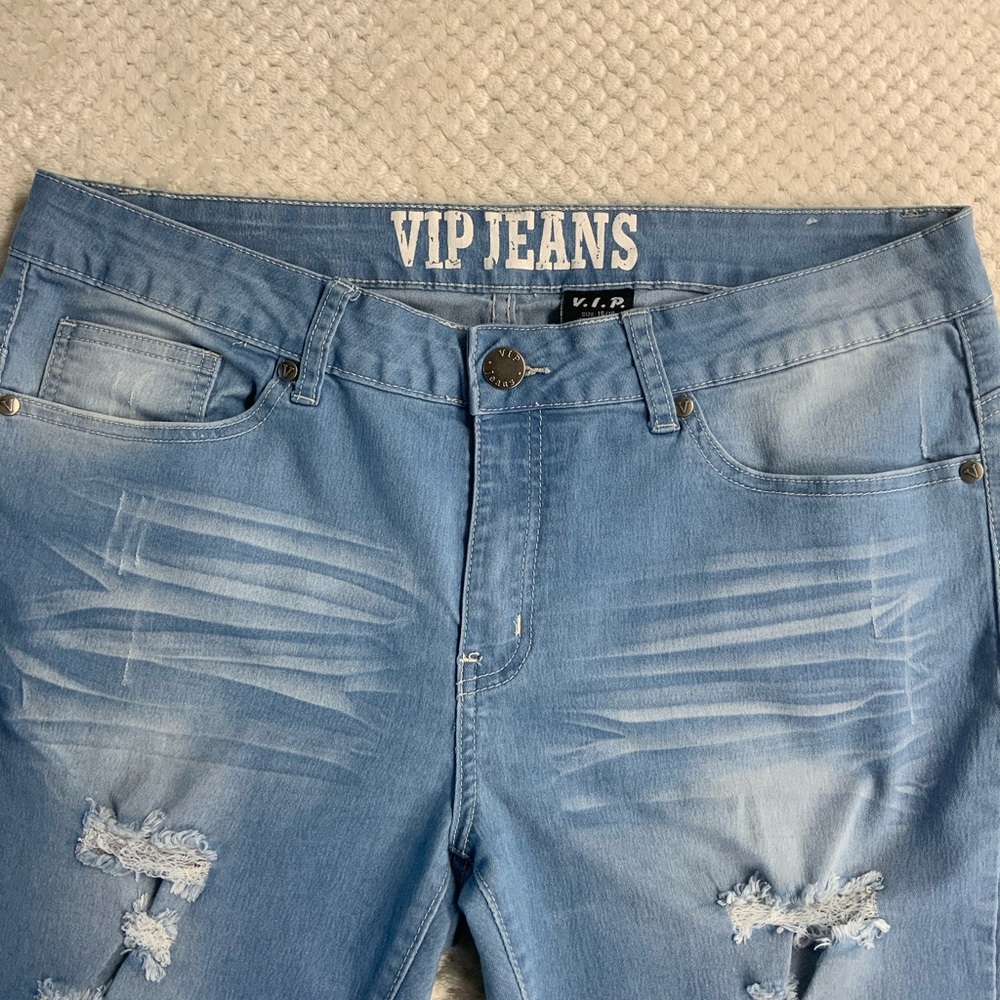 VIP Jeans Light Blue Distressed Denim